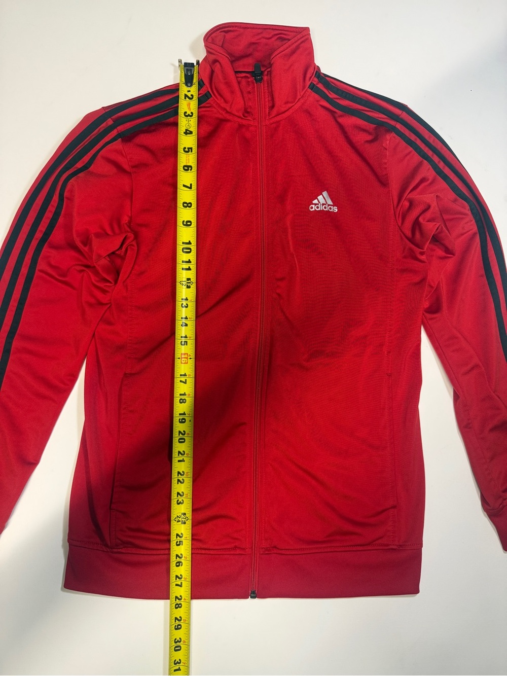 adidas Red Track Jacket with Black Stripes - Picture 5 of 10
